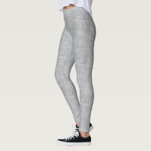Grey Tweed Linen Pattern Leggings