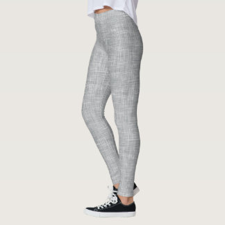 Grey Tweed Linen Pattern Leggings