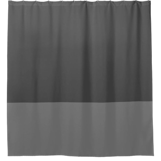 Grey two tone color block shower curtain (Front)