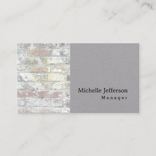 Grey Unique Stylish Wall Modern Plain Simple Business Card (Front)