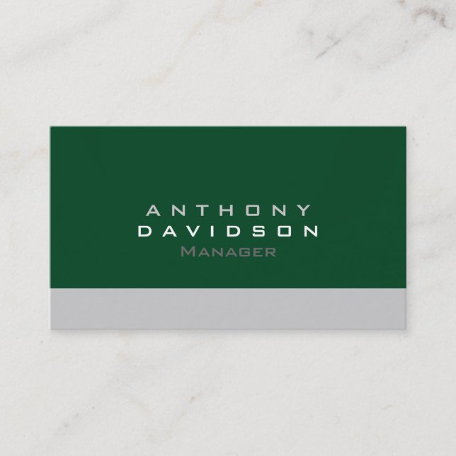 Grey Up Forest Green Standard Business Card (Front)