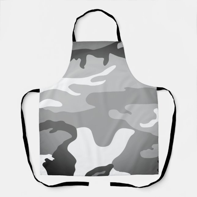 Grey Urban Military Camouflage Pattern Apron (Front)
