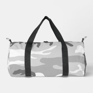 Grey Urban Military Camouflage Pattern Duffle Bag