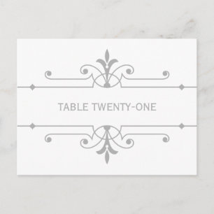 Grey v2 Fancy Ornamental Table Number Postcard