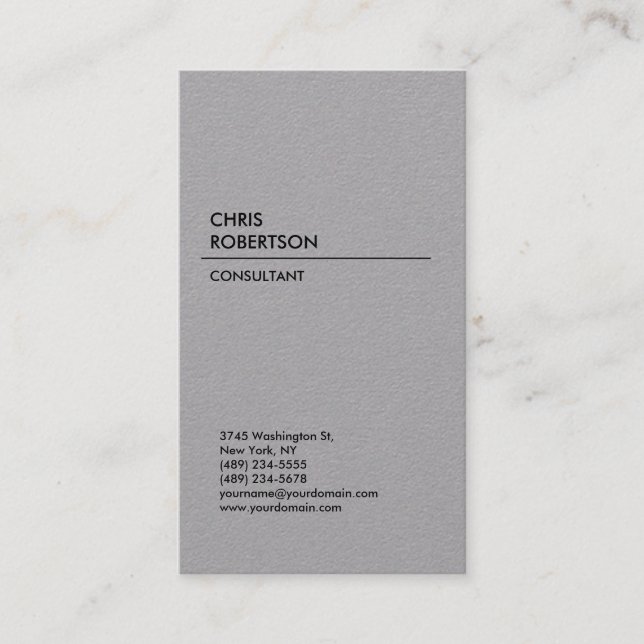 Grey Vertical Business Card (Front)