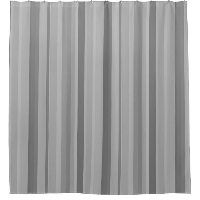 Grey vertical stripes shower curtain (Front)