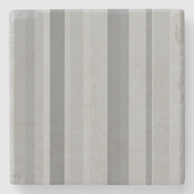 Grey vertical stripes stone coaster (Front)