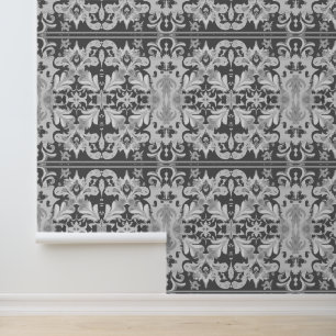 Grey Victorian Elegance  Wallpaper