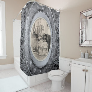 Grey victorian women's showercurtain shower curtain