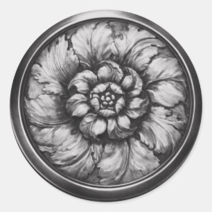 Grey Vintage Baroque Embossed Look Seal