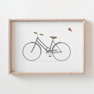 Grey Vintage Bike  Poster