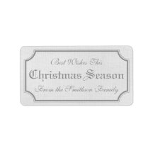 Grey Vintage Christmas Gift Label Stickers