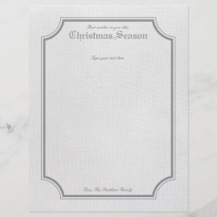 Grey Vintage Holiday / Christmas Letter Stationary