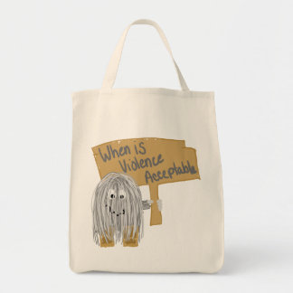 Grey Violence not acceptable Tote Bag