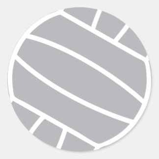 grey volleyball ball logo symbol classic round sticker
