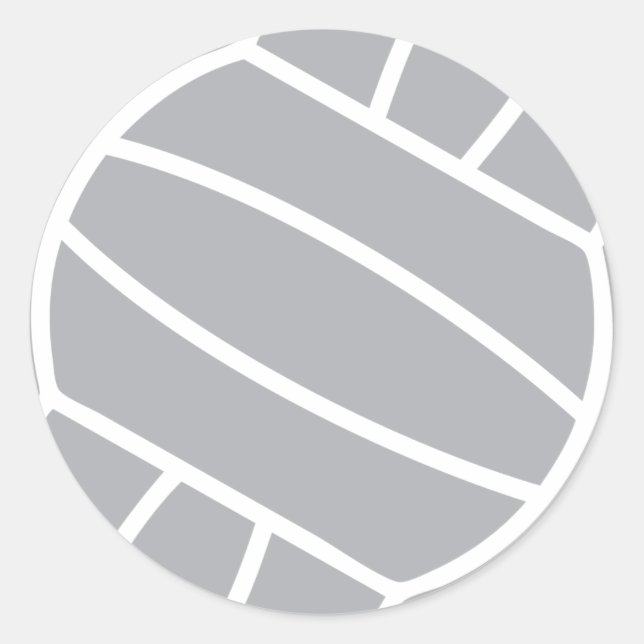 grey volleyball ball logo symbol classic round sticker (Front)