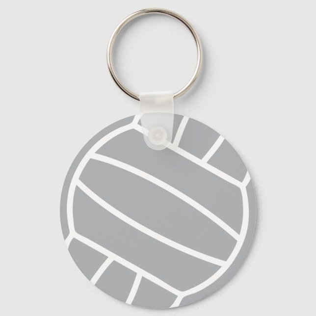 grey volleyball ball logo symbol key ring (Front)