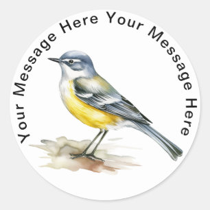 Grey Wagtail Classic Round Sticker