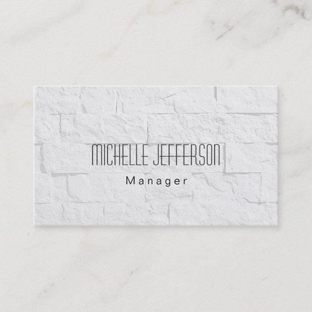 Grey Wall Brick Pattern Manager Business Card (Front)