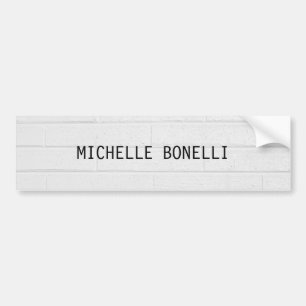 Grey  Wall Bricks Design Plain Legible Modern Bumper Sticker