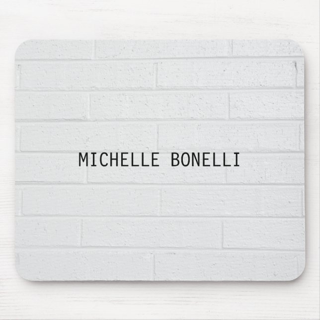 Grey  Wall Bricks Design Plain Legible Modern Mouse Mat (Front)