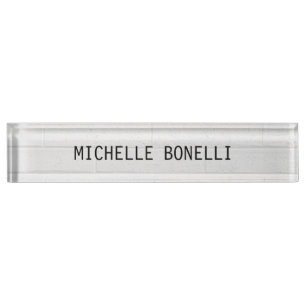 Grey Wall Bricks Design Plain Legible Modern Nameplate