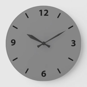 Grey Wall Clock with Black Numbers