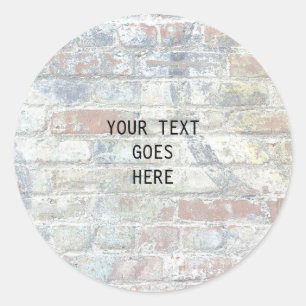 Grey  Wall Design Background Plain Legible Modern Classic Round Sticker