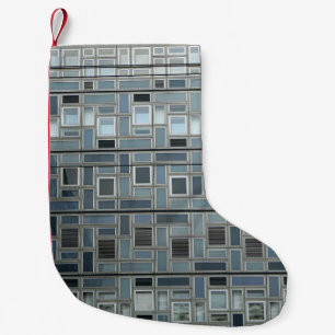 Grey wall paint building small christmas stocking