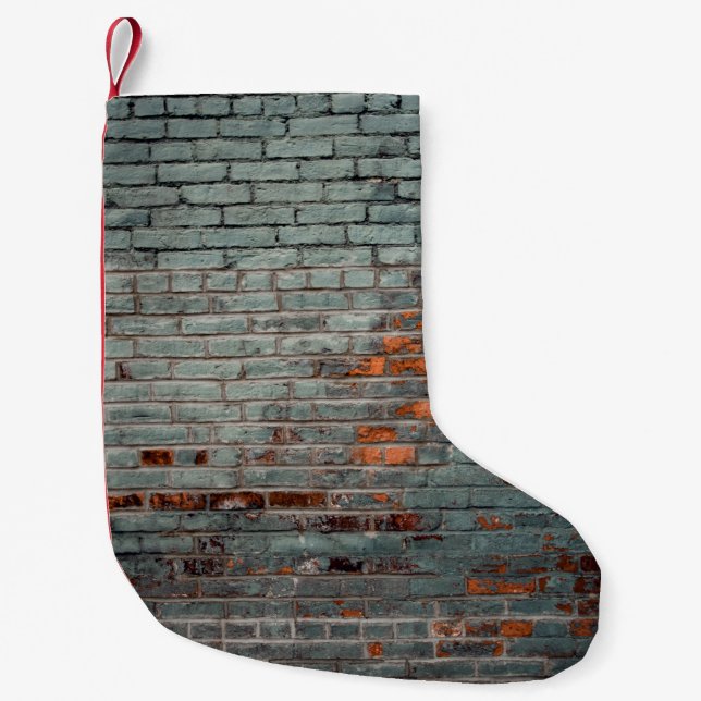 Grey wall paint small christmas stocking (Front)