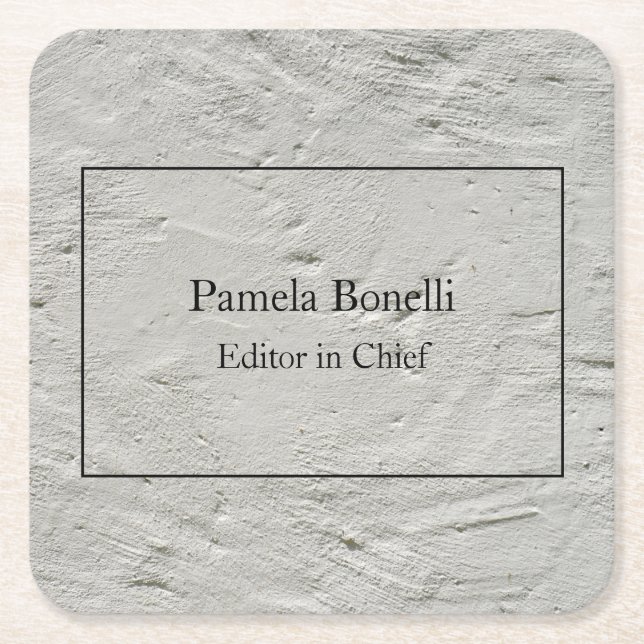 Grey Wall Professional Unique Classical Simple Square Paper Coaster (Front)