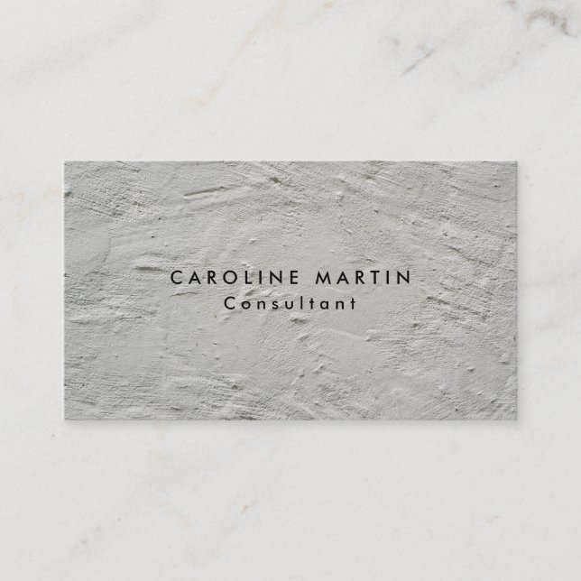 Grey Wall Texture Plain Modern Feminine Business Card (Front)