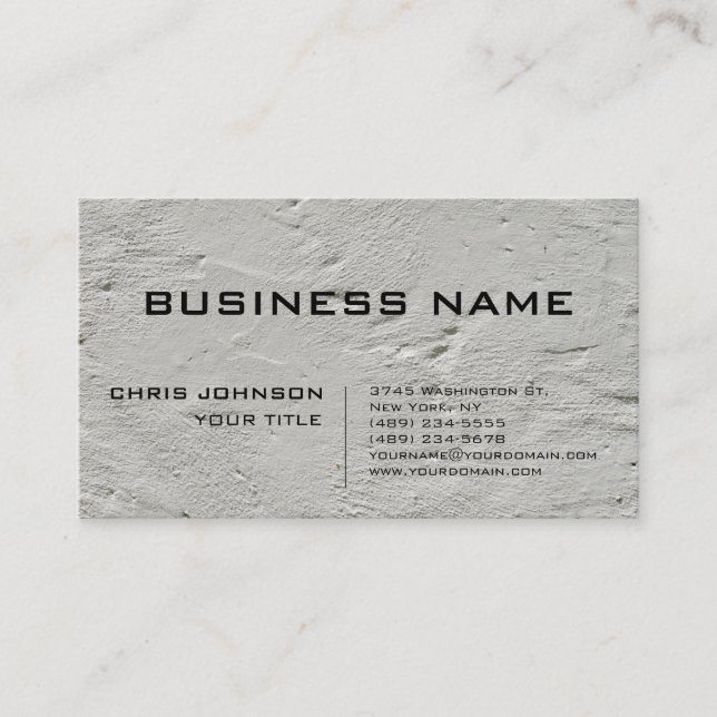 Grey Wall Trendy Stylish Consultant Business Card (Front)
