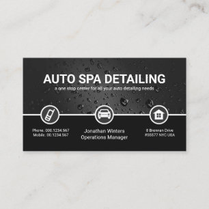 Grey Water Drop Special Auto Border Car Wash Business Card