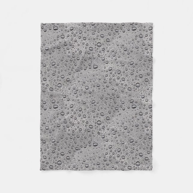 Grey water droplets fleece blanket (Front)