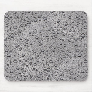 Grey water droplets mouse mat