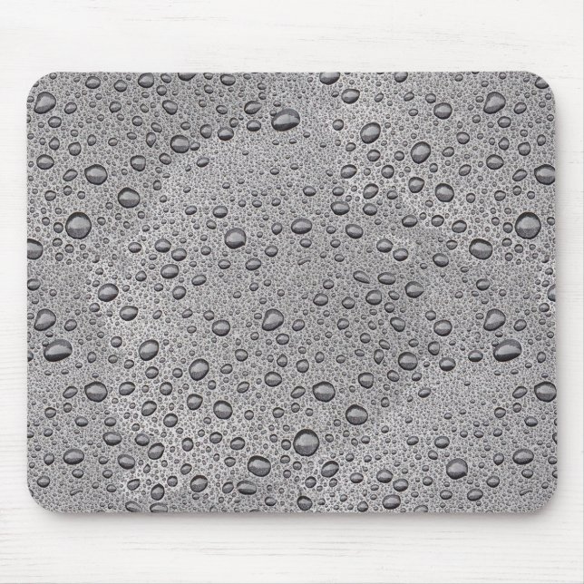 Grey water droplets mouse mat (Front)