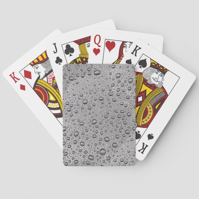 Grey water droplets playing cards (Back)