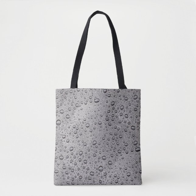 Grey water droplets tote bag (Front)