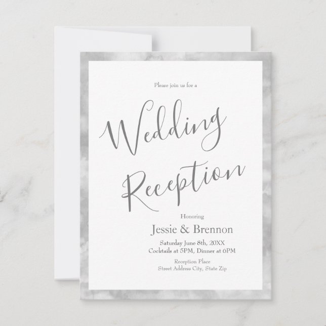 Grey Watercolor Abstract Invitation (Front)