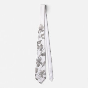 Grey watercolor Flower Tie