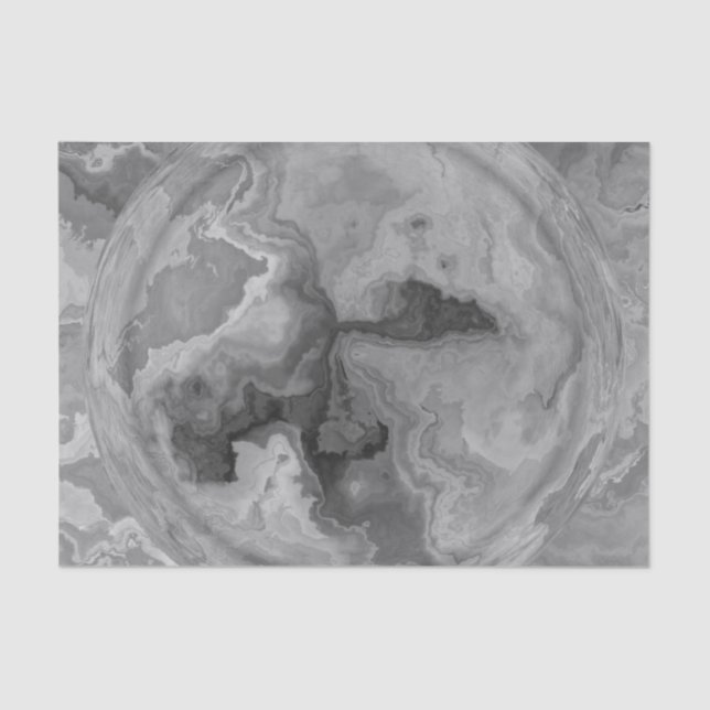 Grey Watercolor Marble Stone Goth Tissue Paper (Front)