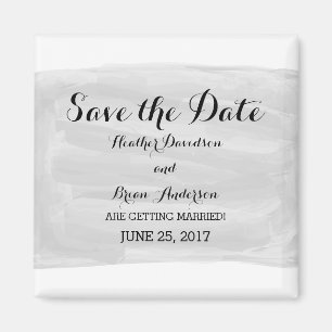 Grey Watercolor Save the Date Magnet