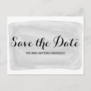Grey Watercolor Save the Date Postcard
