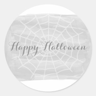 Grey Watercolor Spider Web Halloween Stickers