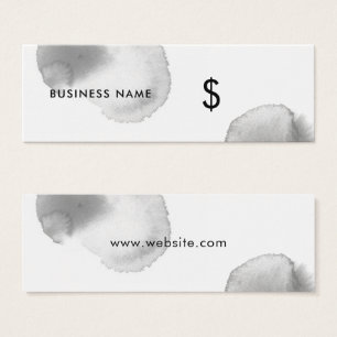 Grey Watercolor Splash White Modern Price Tag