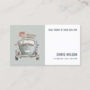 GREY WATERCOLOR TAXI HIRING CAB DRIVER SERVICE BUSINESS CARD
