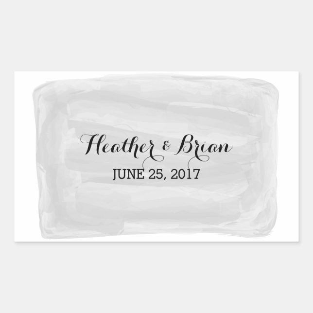 Grey Watercolor Wedding Stickers (Front)