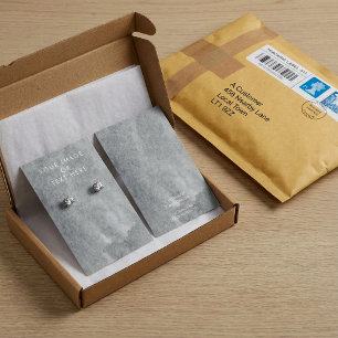 Grey watercolour earring display card