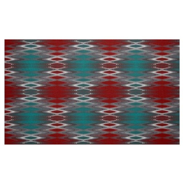 Grey waves on burgundy teal fabric (Fat Quarter)